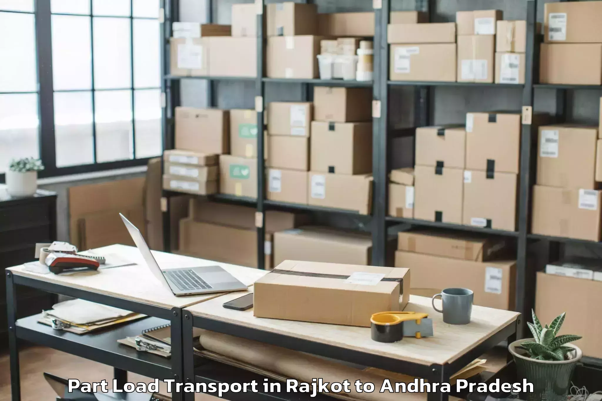 Top Rajkot to Chillakallu Part Load Transport Available